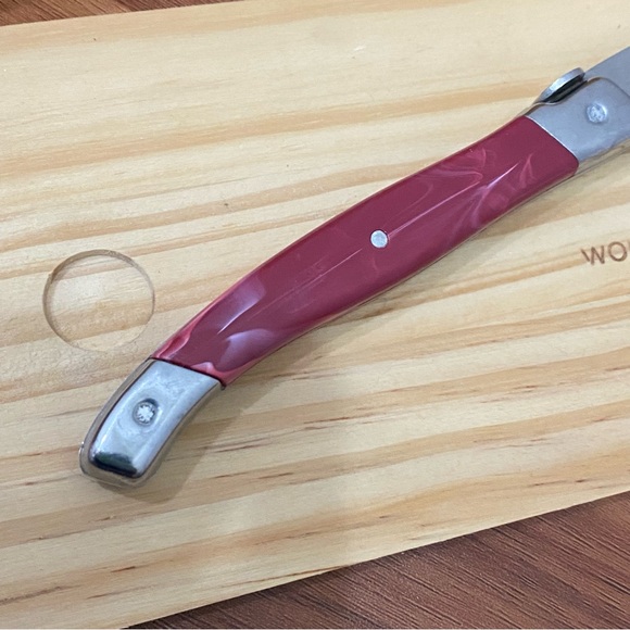 6pcs. WOLFGANG PUCK 4.5” Stainless Steel Steak Knife Set Wood Storage Box Red - Picture 9 of 13